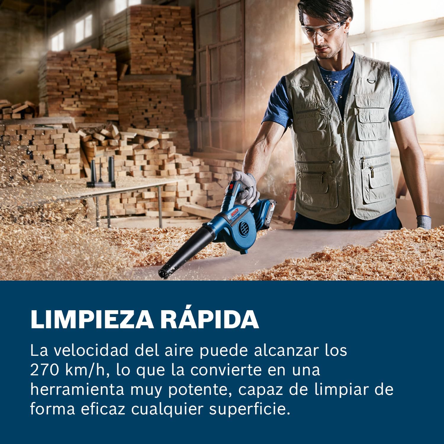 Detalle 1 de Bosch Professional GBL 18V-120 soplador a batería, 18 V 🛠