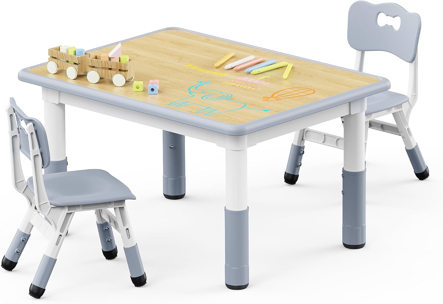 Detalle de Brelley Adjustable Kids' Table and Chair Set, 31.5-Inch