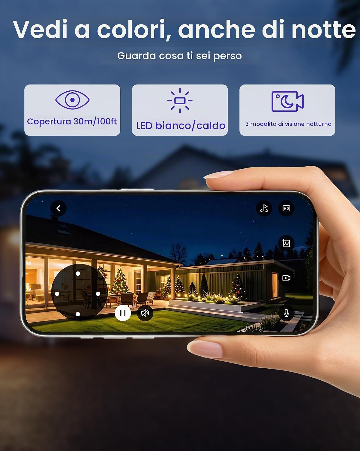 Thumbnail 3 de Telecamera esterna PoE 4K 8MP con sirena e luci – rilevamento uomo/veicolo, 32 GB, IP66