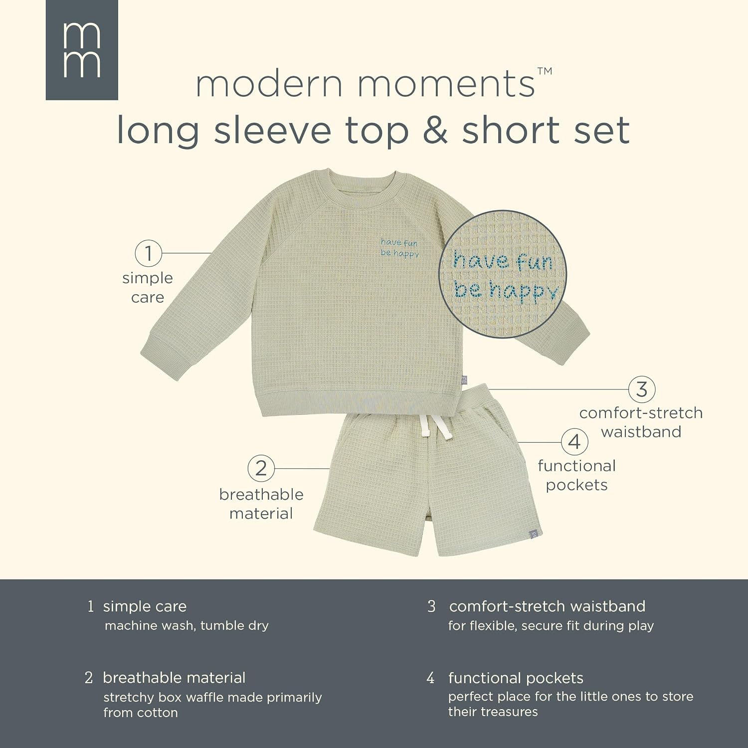 Detalle 2 de Modern Moments by Gerber Baby Top and Shorts Set, 12 Months