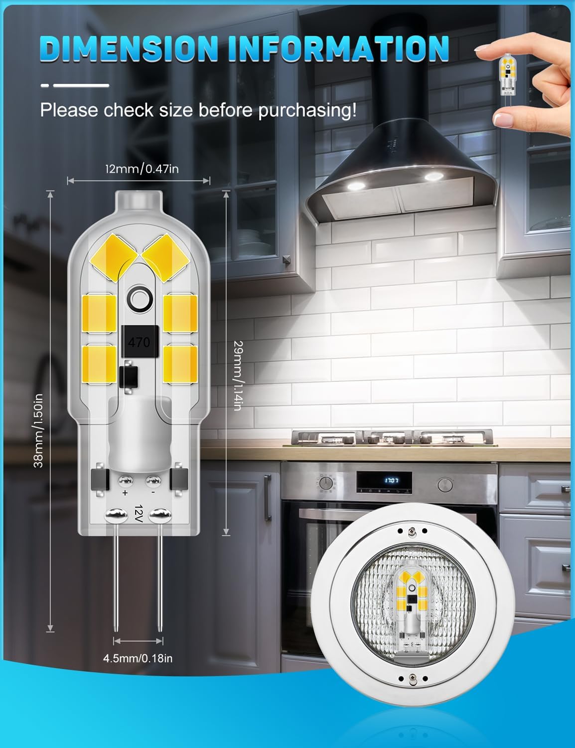 Thumbnail 3 de Wonkelly Ampoule LED G4 2W (équivalent 20W) AC/DC 12V, 6000K, non dimmable, pack de 10
