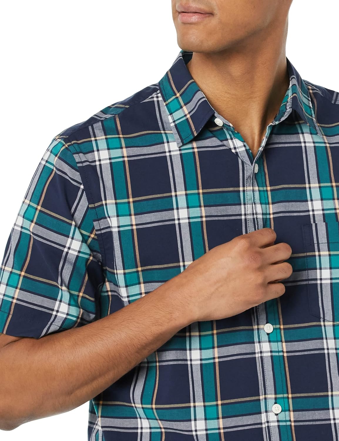 Thumbnail 4 de Amazon Essentials Men's Short-Sleeve Stretch Poplin Shirt (Big & Tall) review