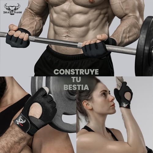 Thumbnail 7 de Beast Rage Guantes de Fitness para levantamiento de pesas – M, Negro