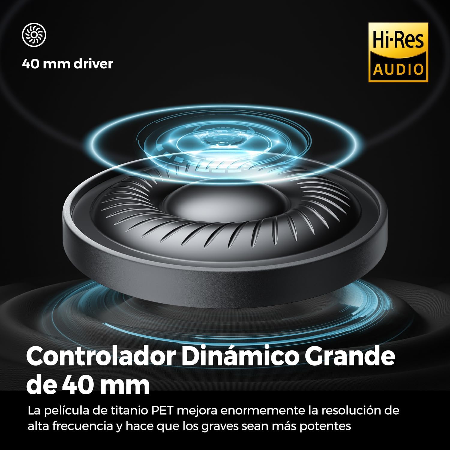Detalle de SoundPEATS Space Auriculares Bluetooth 123H