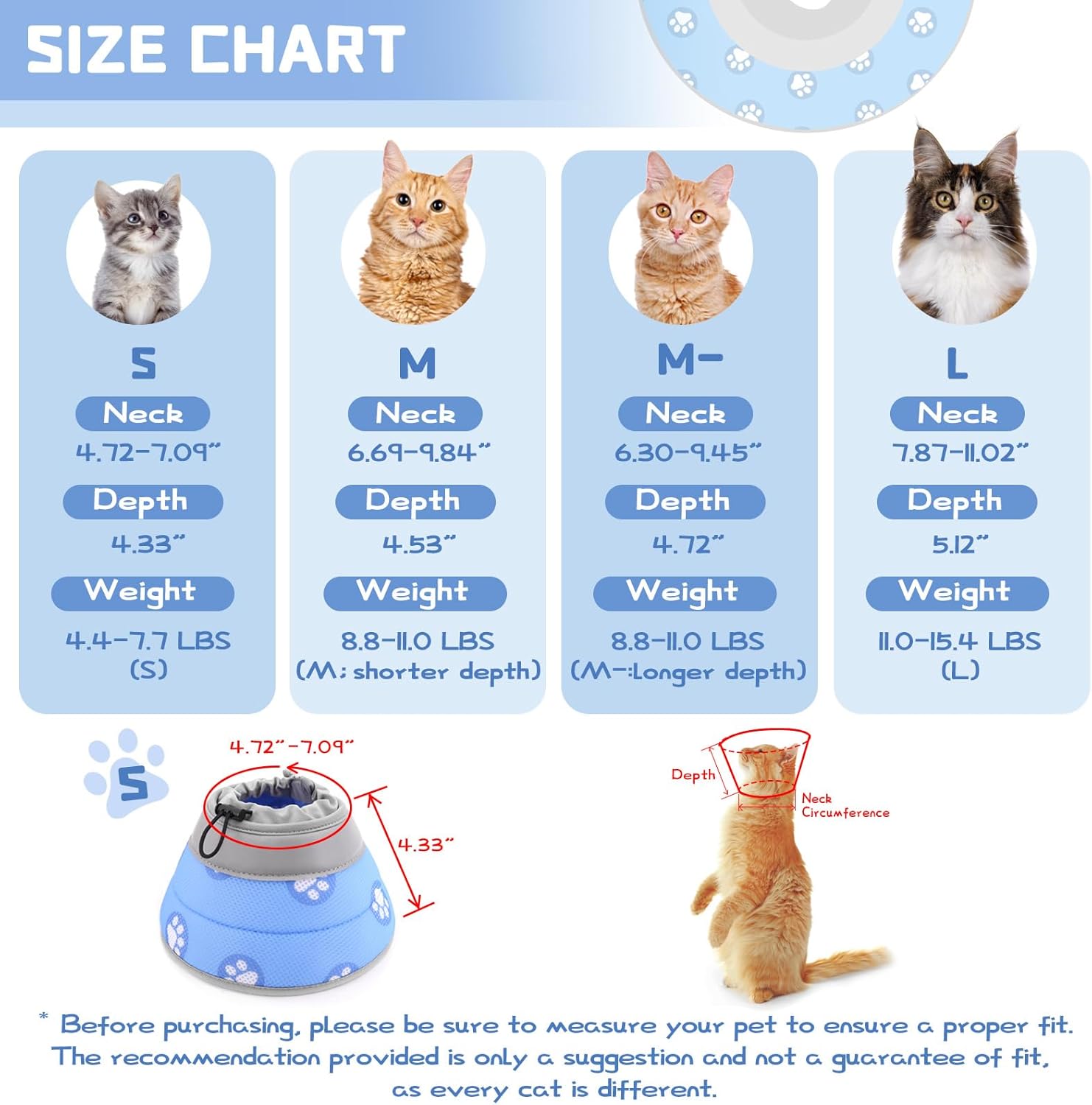 Thumbnail 1 de Supet Cat Cone Collar Soft to Stop Licking