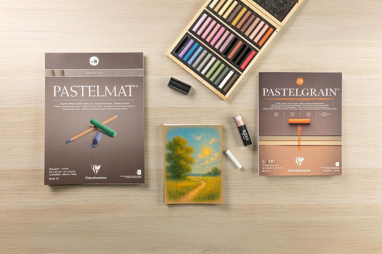 Thumbnail 6 de Clairefontaine Pastelmat Pastel Card Pad No.4 (12 Sheets) 360gsm, 24 x 30cm – Assorted Colours