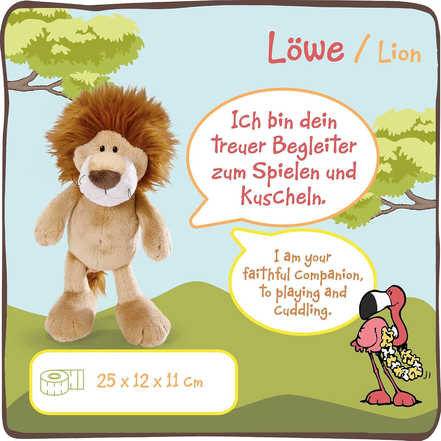 Detalle de NICI 48390 Kuscheltier Löwe (25 cm) – beiger Plüschlöwe zum Spielen, Sammeln & Kuscheln