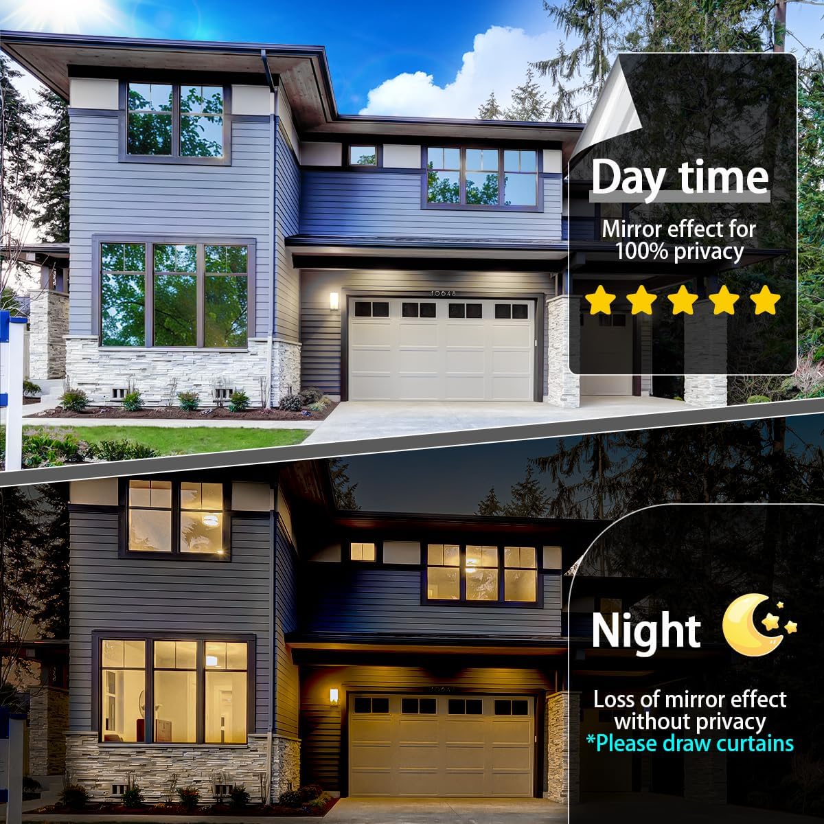 Thumbnail 2 de Zindoo One Way Privacy Film for Glass Windows, Reflective Mirror Tint (Silver) 59.5x400 cm