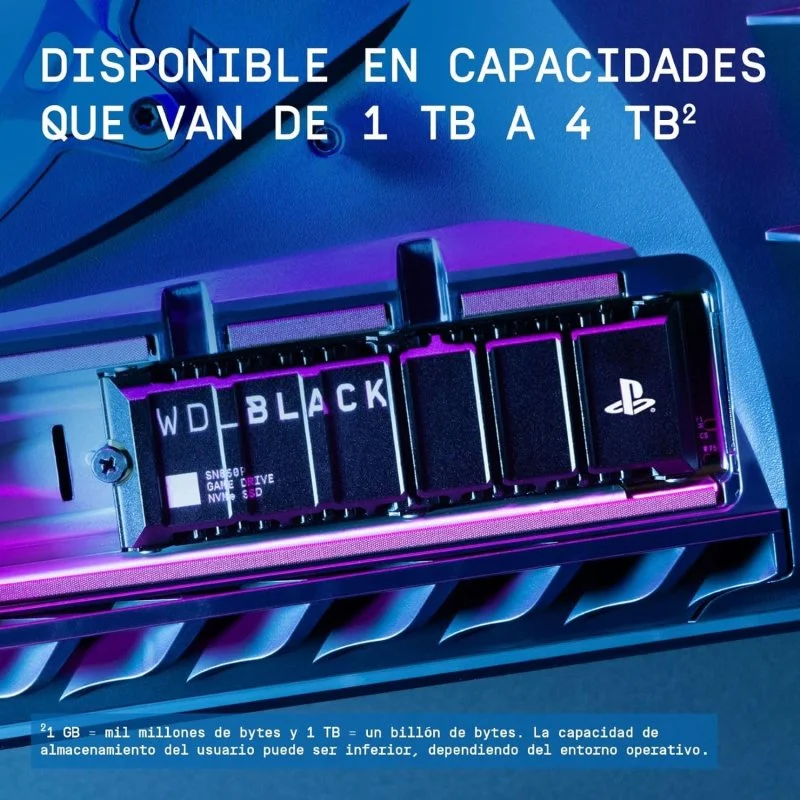 Detalle de WD_BLACK SN850P 2TB SSD M.2 PCIe Gen4 NVMe con licencia PS5
