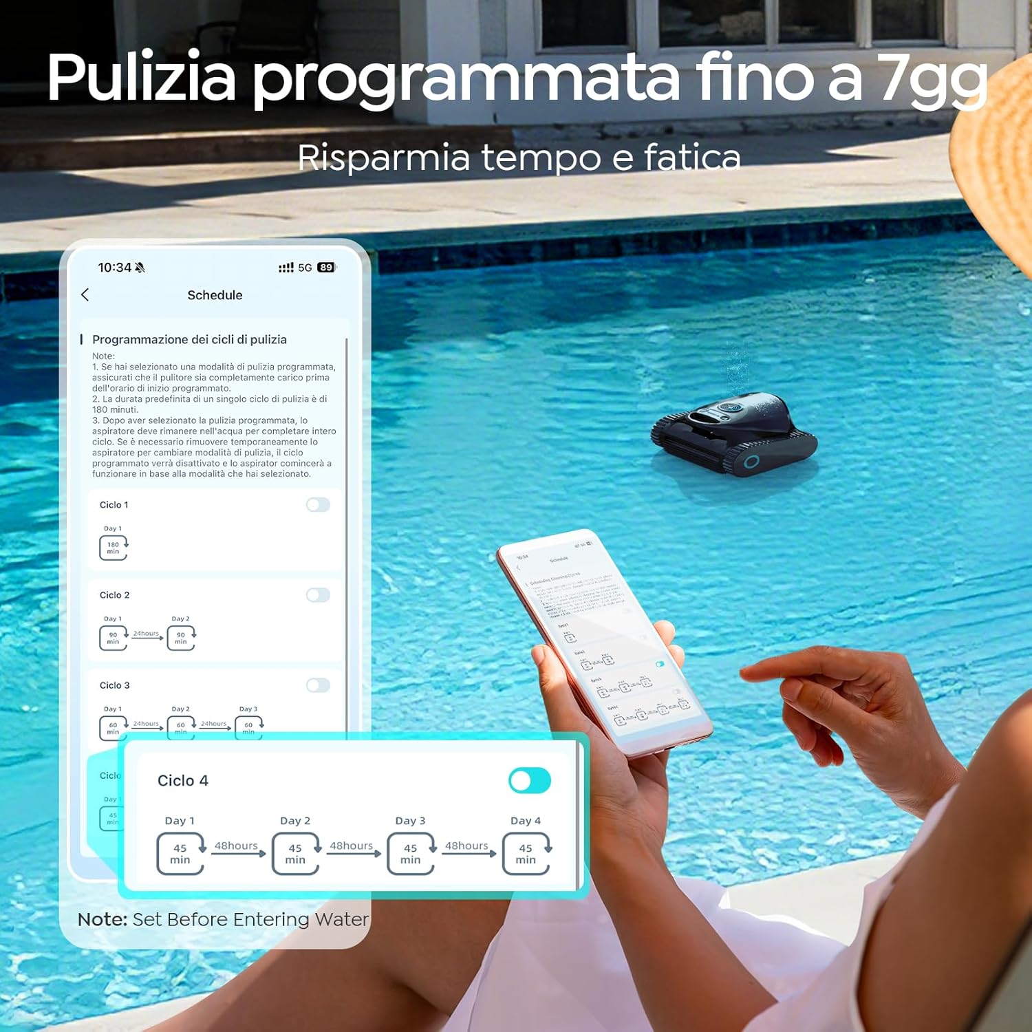 Thumbnail 6 de (2026 Nuovo) Talosbo C1: robot piscina senza fili per pareti e fondo fino a 150 m²