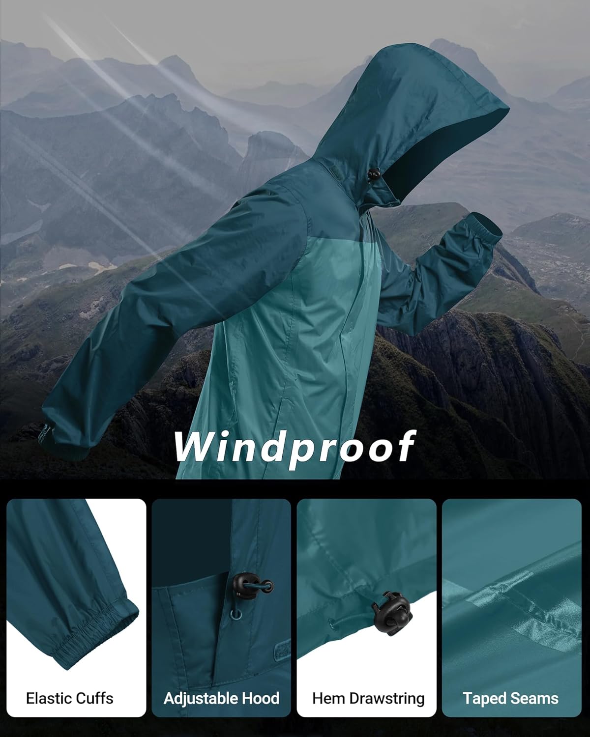 Thumbnail 3 de Outdoor Ventures Mens Lightweight Waterproof Jacket