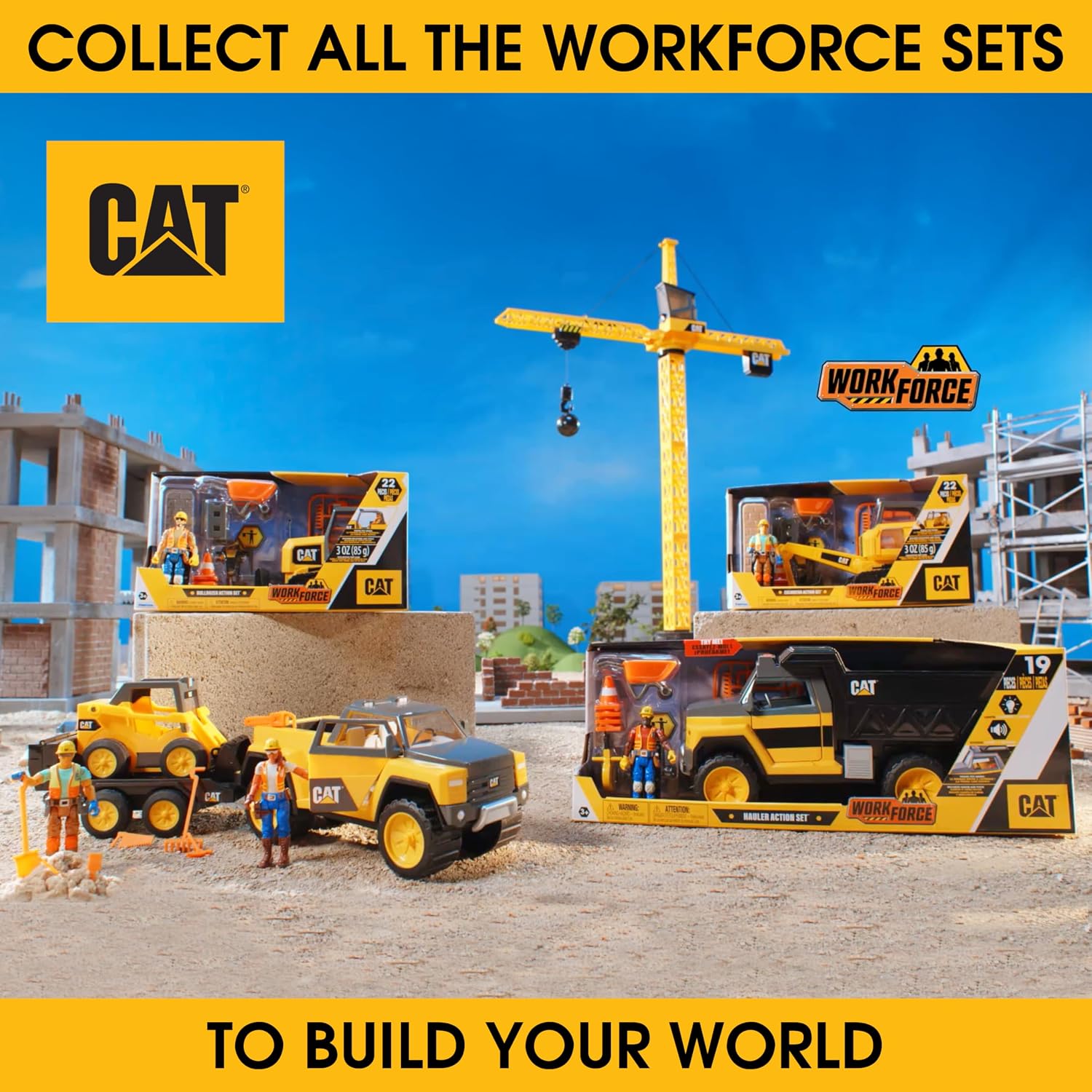 Detalle de CAT Workforce Hauler Action Set Construction Truck with Lights and Sounds