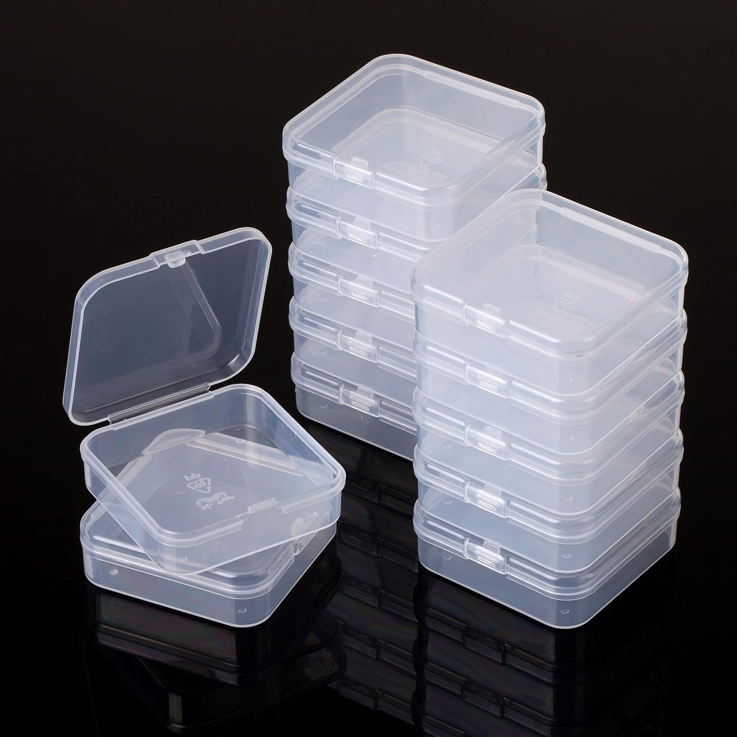 Detalle de Mr. Pen CQT12 Bead Organizer Boxes, 12 Clear Stackable Plastic Cases