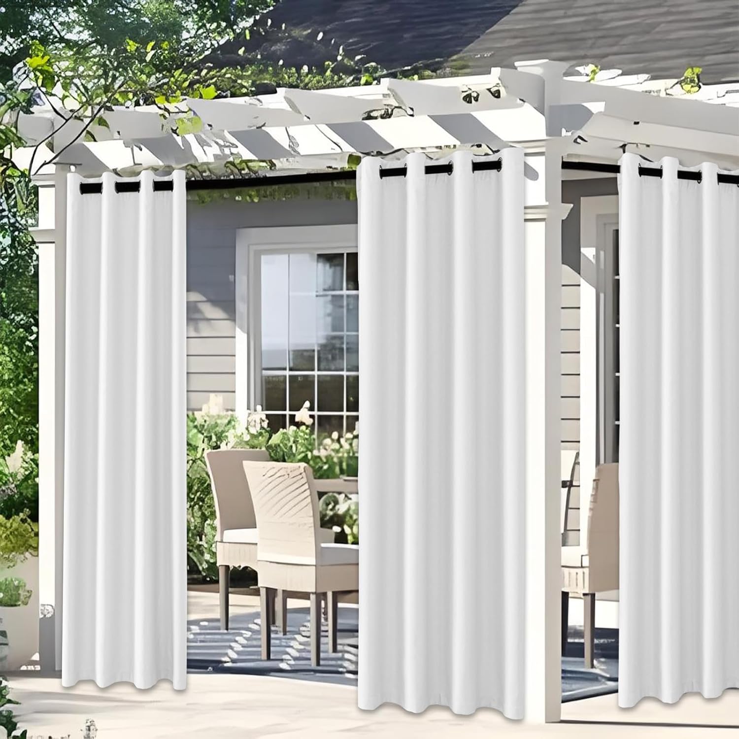 Thumbnail 4 de YSTELLAA Rideau Occultant Imperméable – Lot de 2, 140×225 cm, Triple tissage, Anti-bruit, Thermique