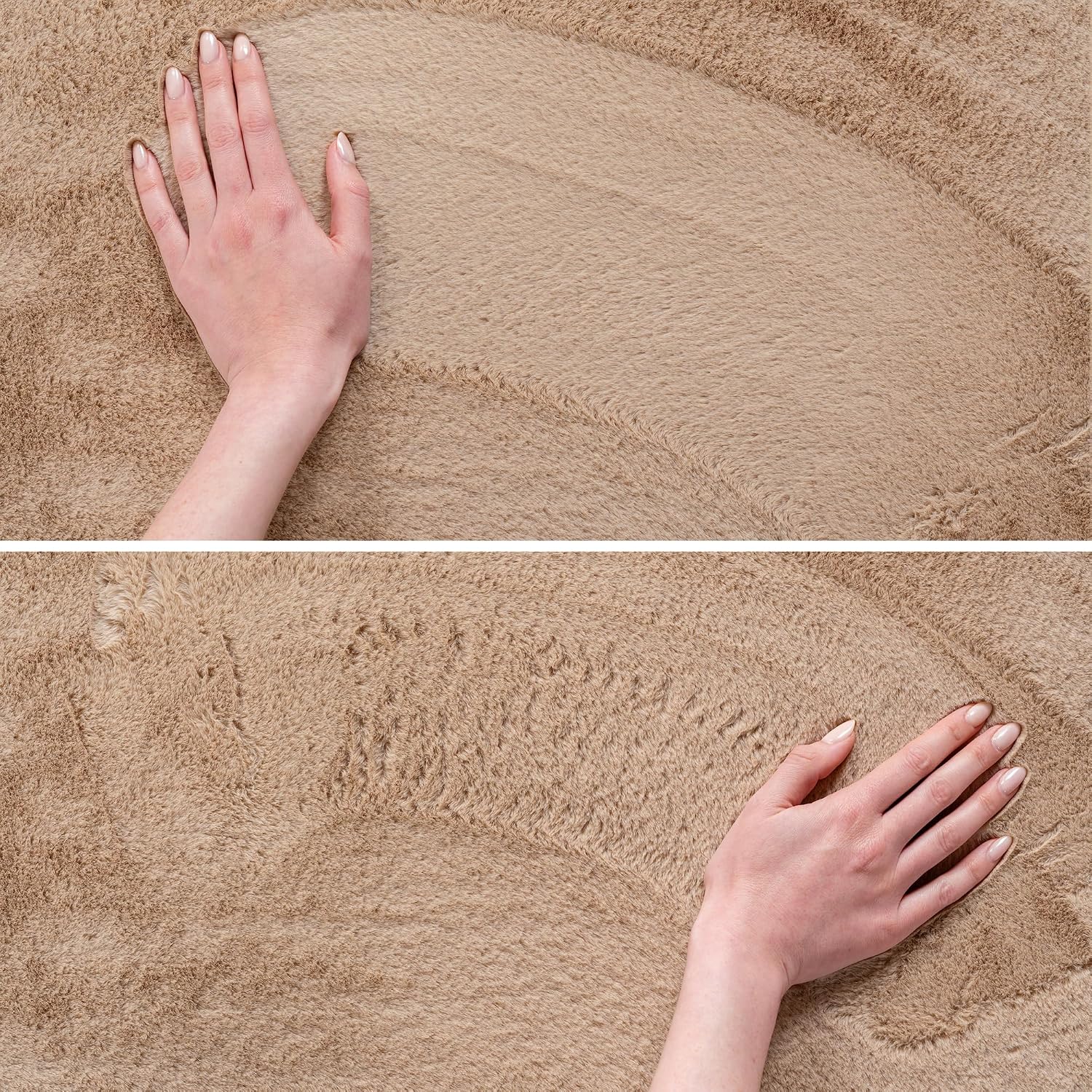 Thumbnail 2 de SIMPEX Alfombra Redonda Beige 200 cm | Suave, Antideslizante y Lavable