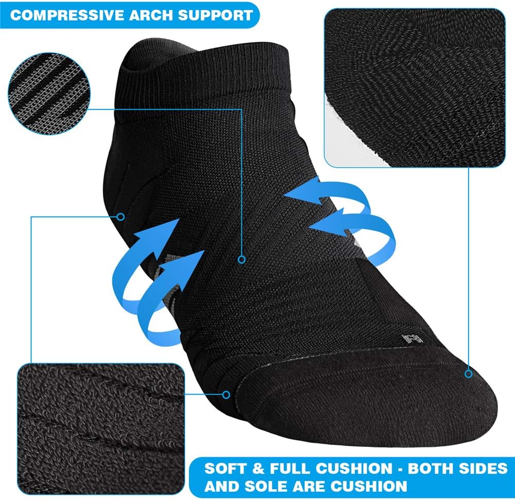 Detalle de Hylaea No Show Running Athletic Anti-Blister Socks with Wicking Coolmax and Seamless Toe