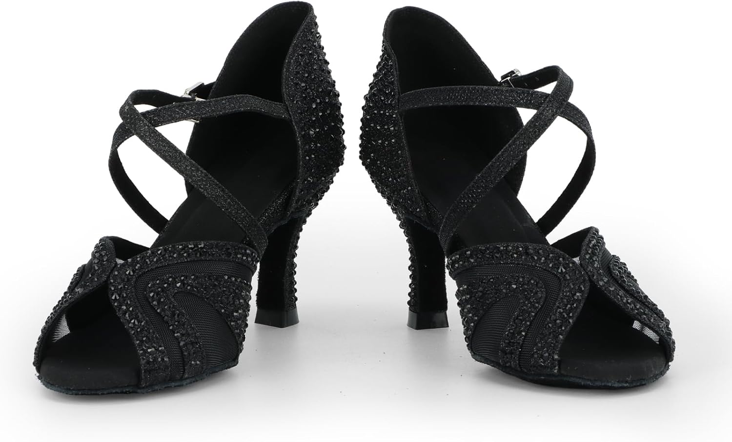 Thumbnail 3 de Jywmsc Women's Glitter Rhinestones Ballroom Latin Dance Shoes – Peep Toe Cross Strap