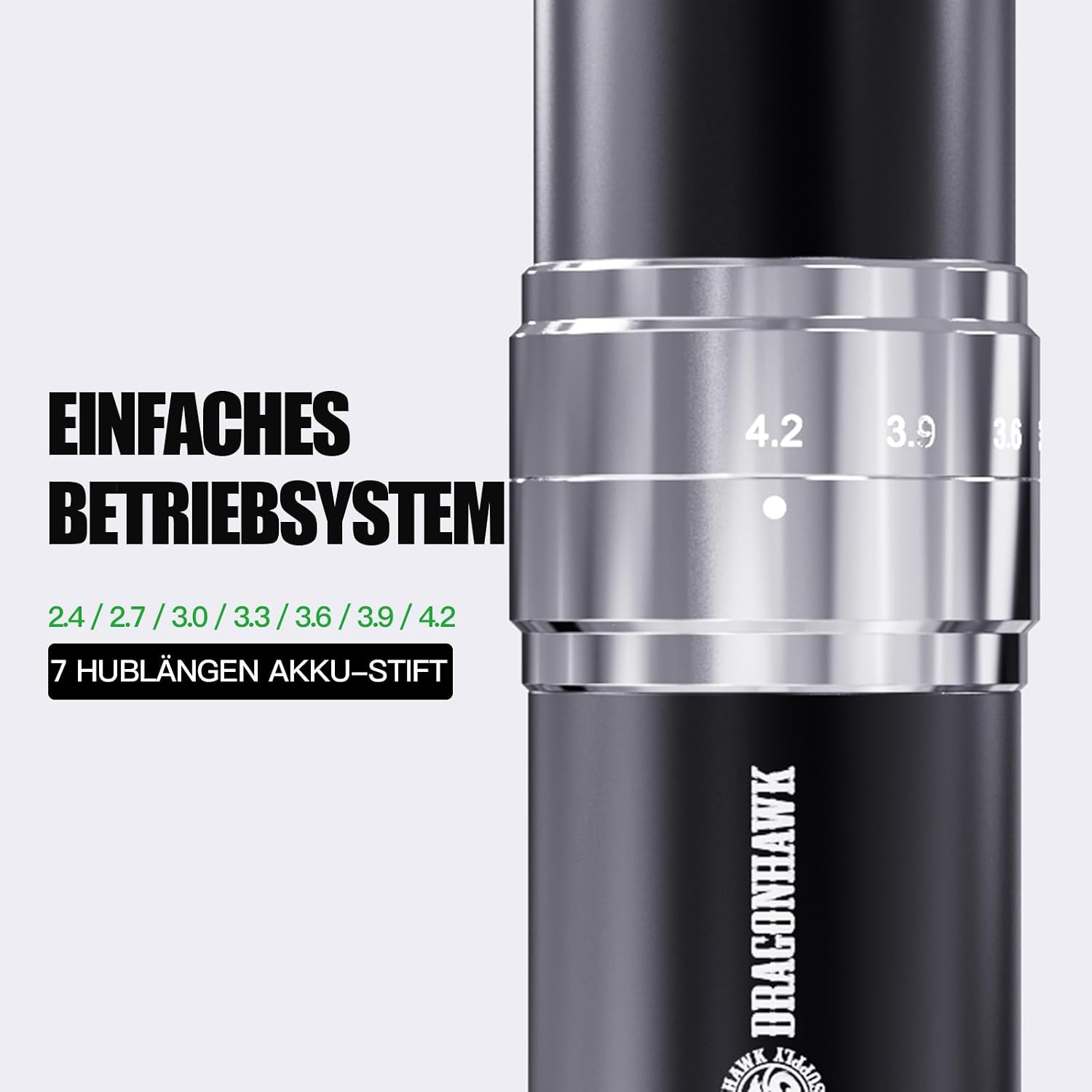 Detalle de Extreme Tattoo Dragonhawk kabellose Rotations-Tätowiermaschine Set mit 2 Akkus & 20 Nadelkassetten