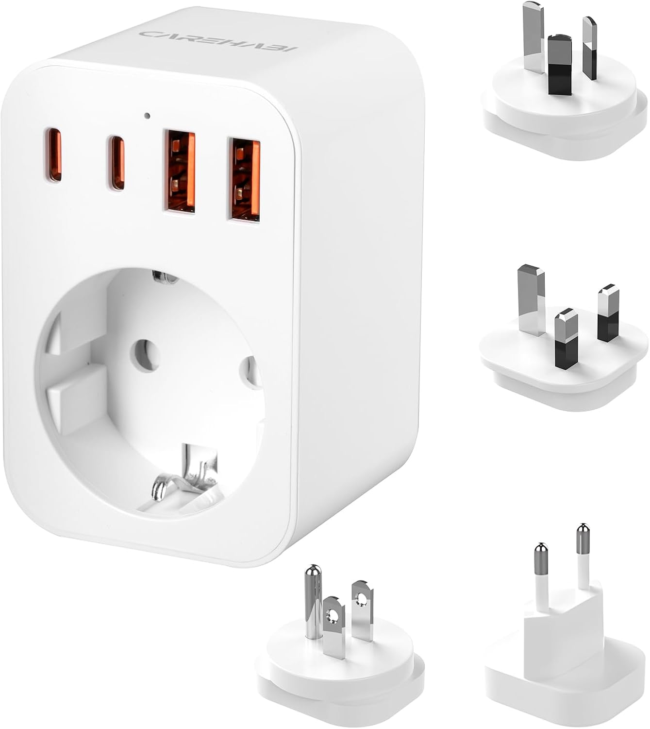 Detalle de Adattatore Universale Da Viaggio con USB-C/USB-A e 6 spine rimovibili (G, B, I, C)