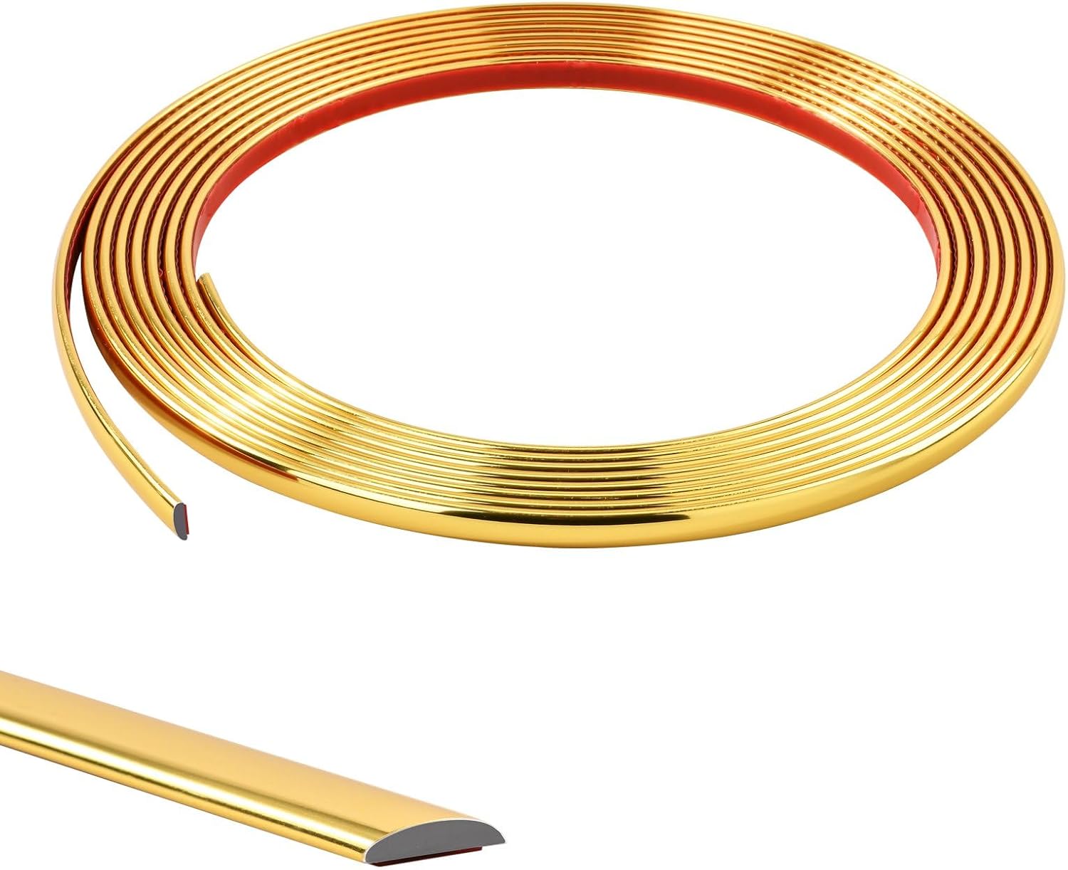 Detalle de Zayejod 5m Gold PVC Moulding Trim, 8mm Self-Adhesive Flexible Edging