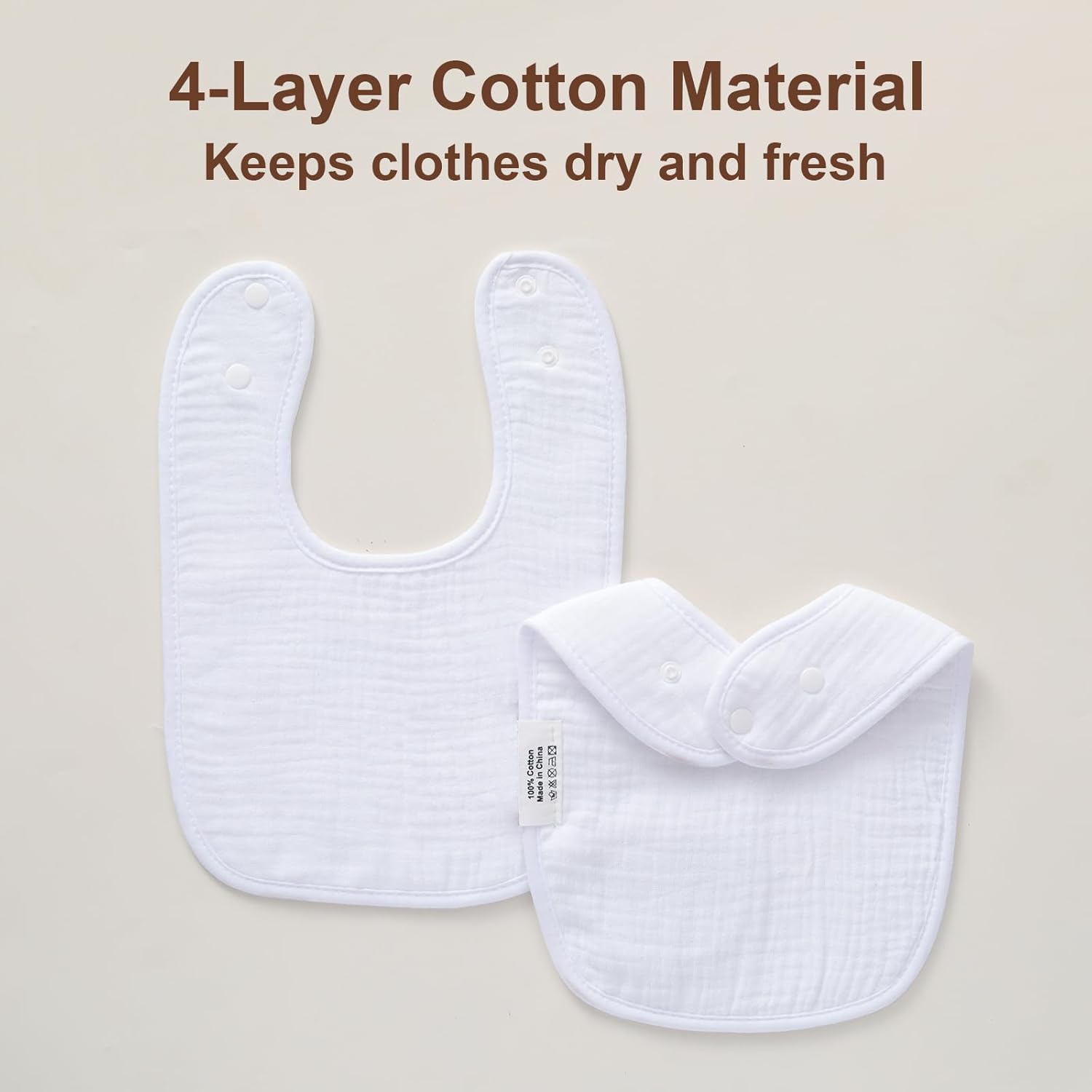 Thumbnail 3 de Hakochia Muslin Baby Bibs Extra Thick (10-Pack) for Heavy Droolers, 0–36 Months