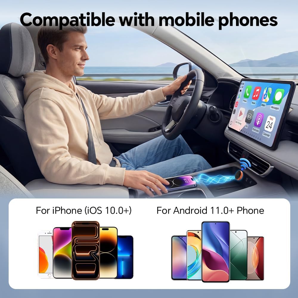 Thumbnail 4 de Carlinkit Mini Ultra 3 Wireless CarPlay Adapter, USB-A/C, Orange