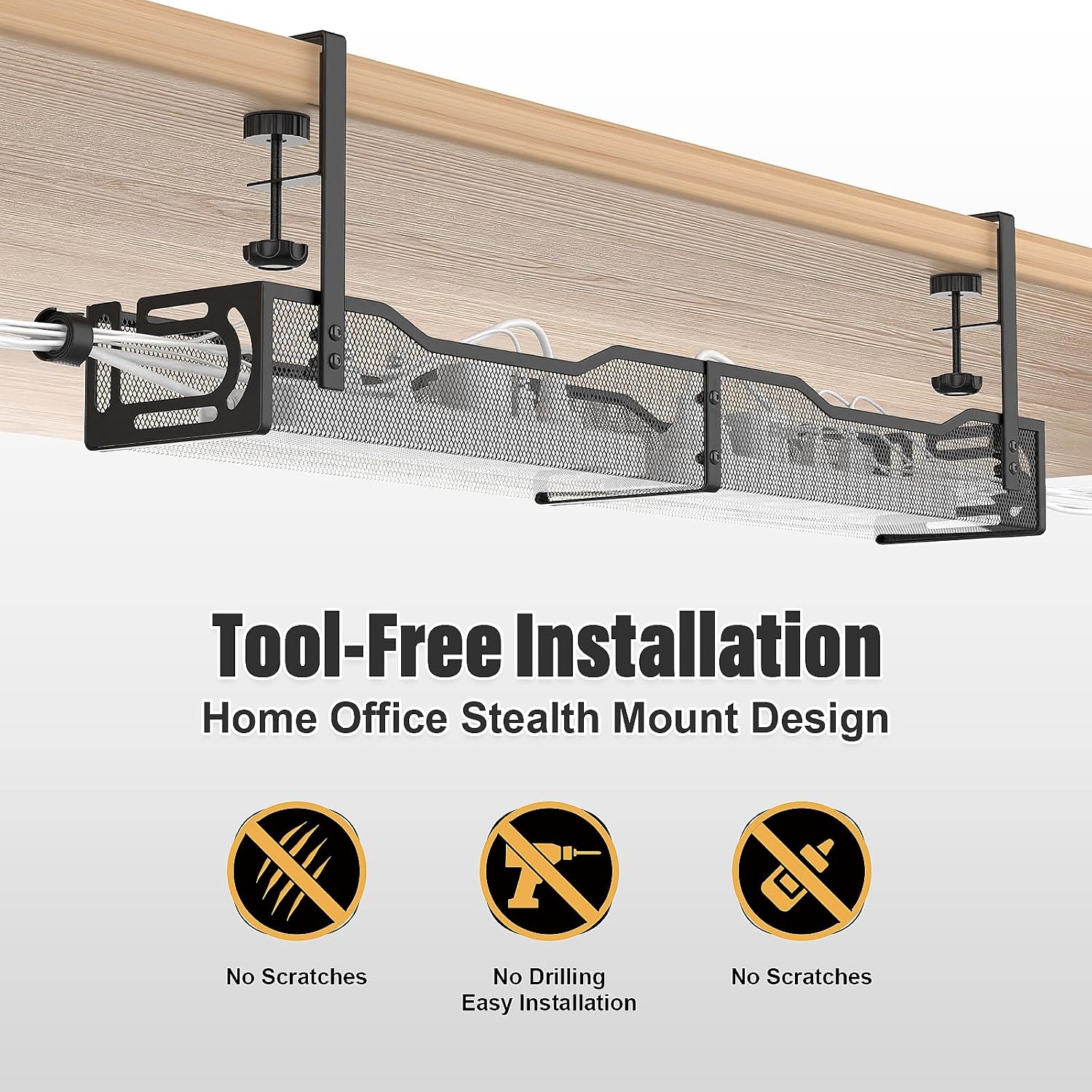 Thumbnail 2 de Under Desk Cable Management Tray 1 pack
