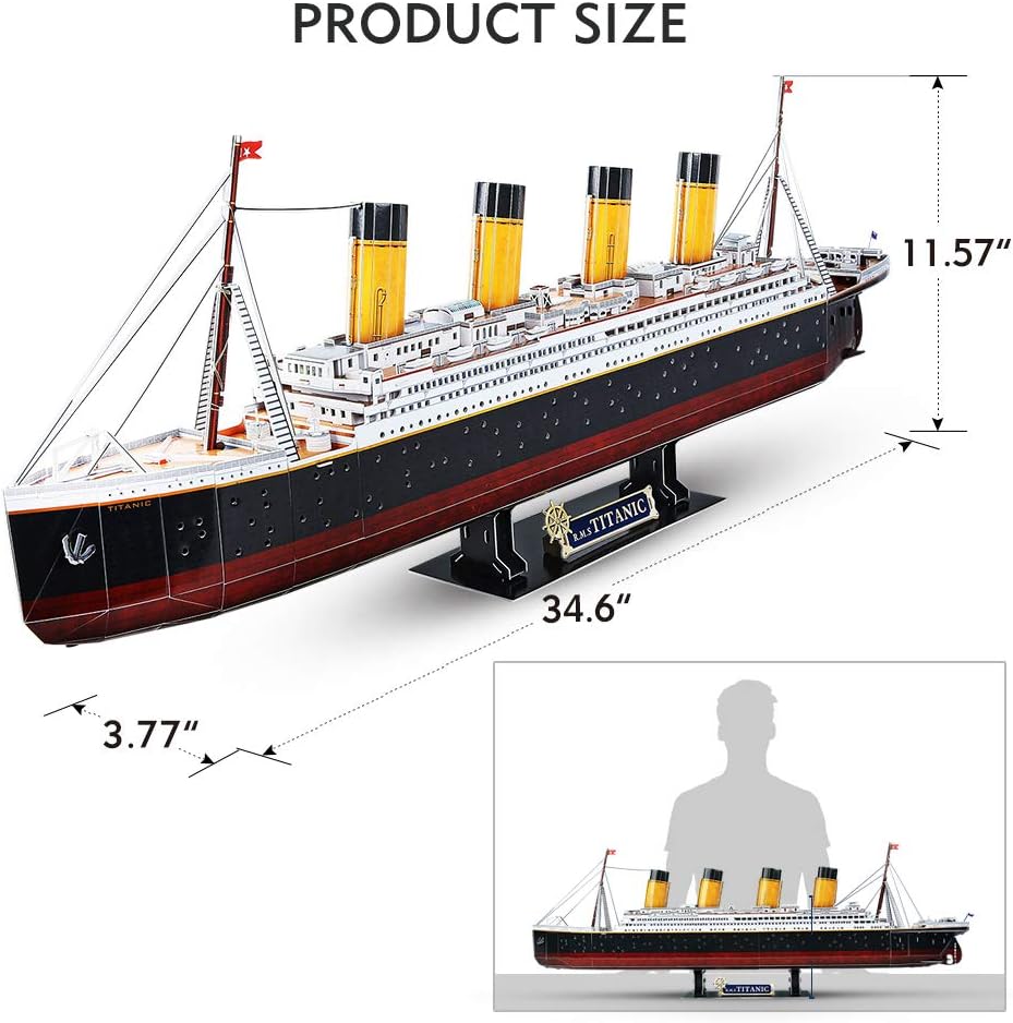 Thumbnail 6 de CubicFun LED 3D Puzzle Titanic Ship Model 88 cm 266 pieces 🚢