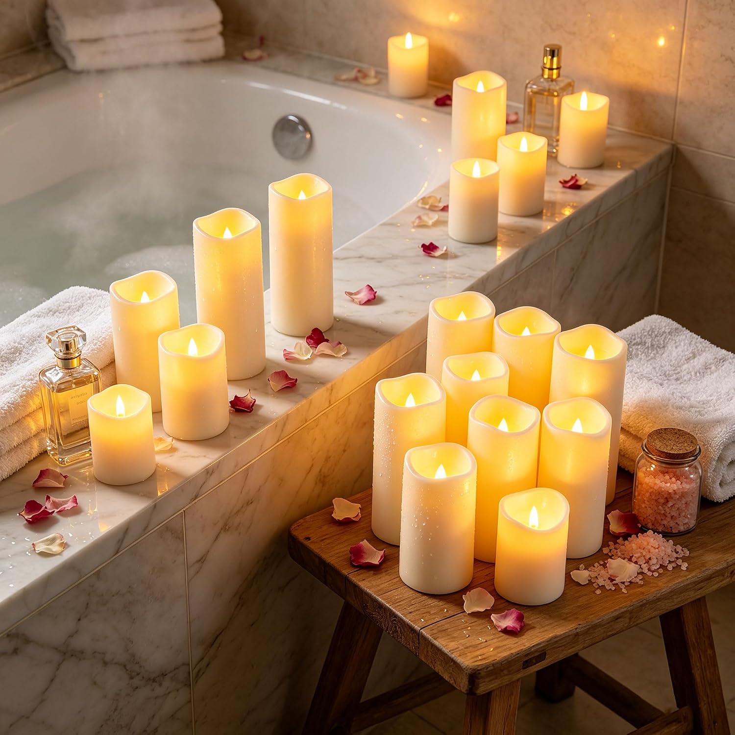 Detalle de Da by 12 Candele LED Avorio Impermeabili con 2 Telecomandi e 4 Misure – Decorazioni Interno/Esterno