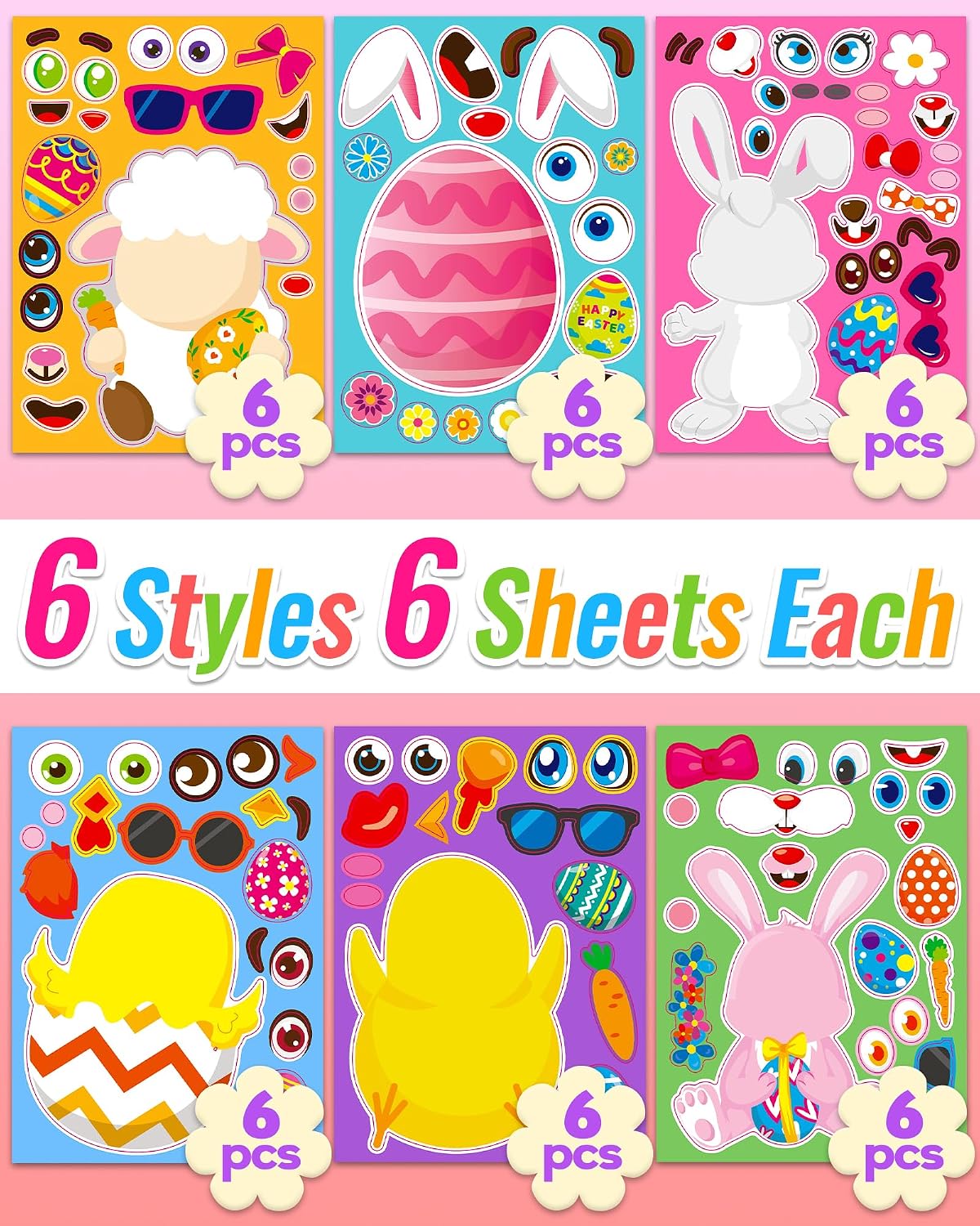 Detalle 2 de Greingways 36 Sheets Easter Stickers for Kids 🐣