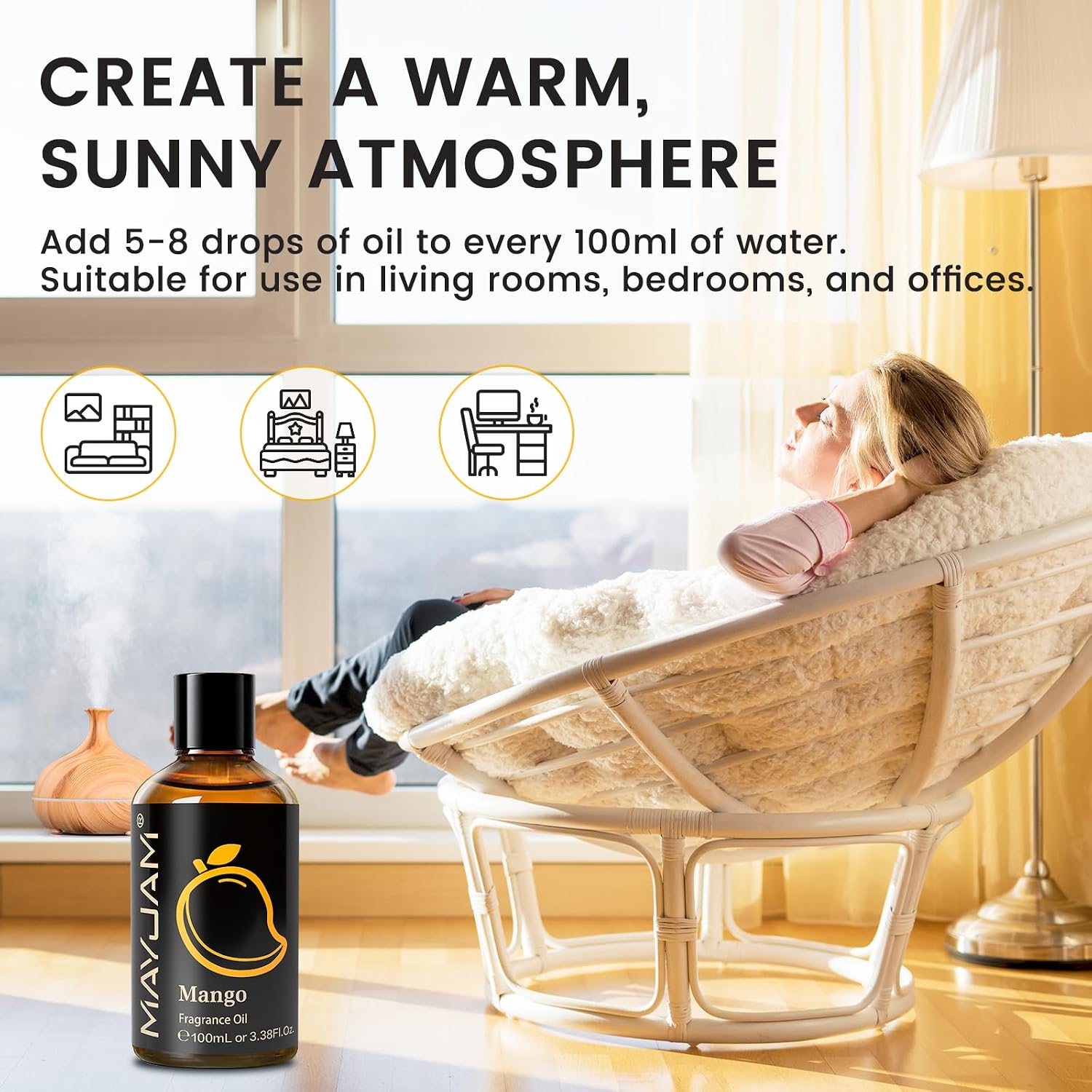 Thumbnail 4 de MAYJAM Mango Fragrance Oil, 100 ml, Amber Glass Bottle with Dropper