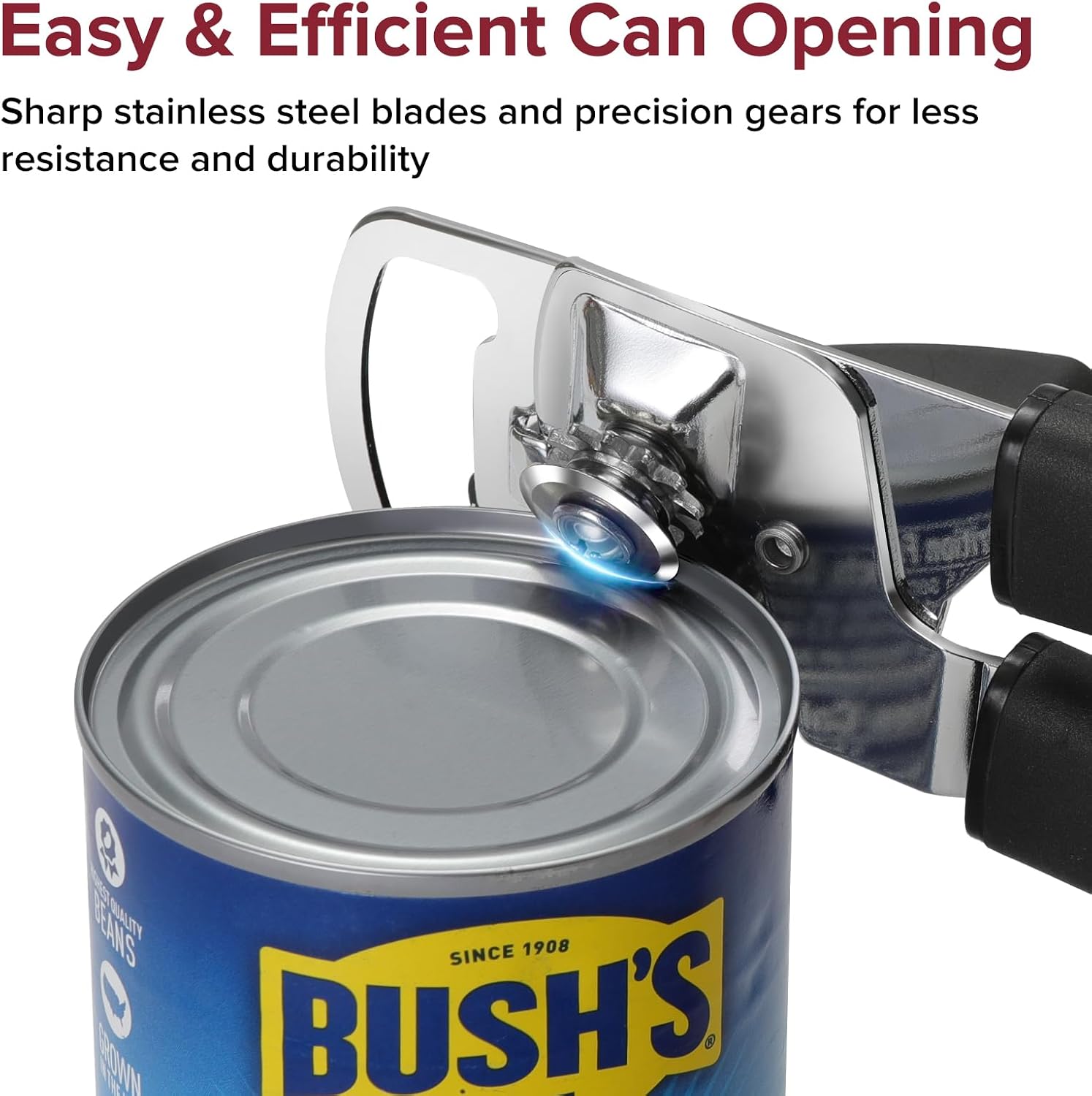 Detalle de COOCLAN Manual Can Opener, Black