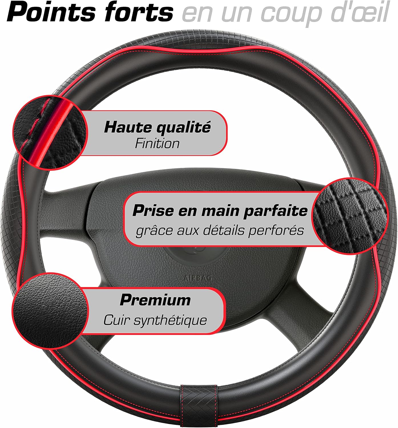Detalle 2 de Upgrade4cars Couvre Volant 37-38 cm