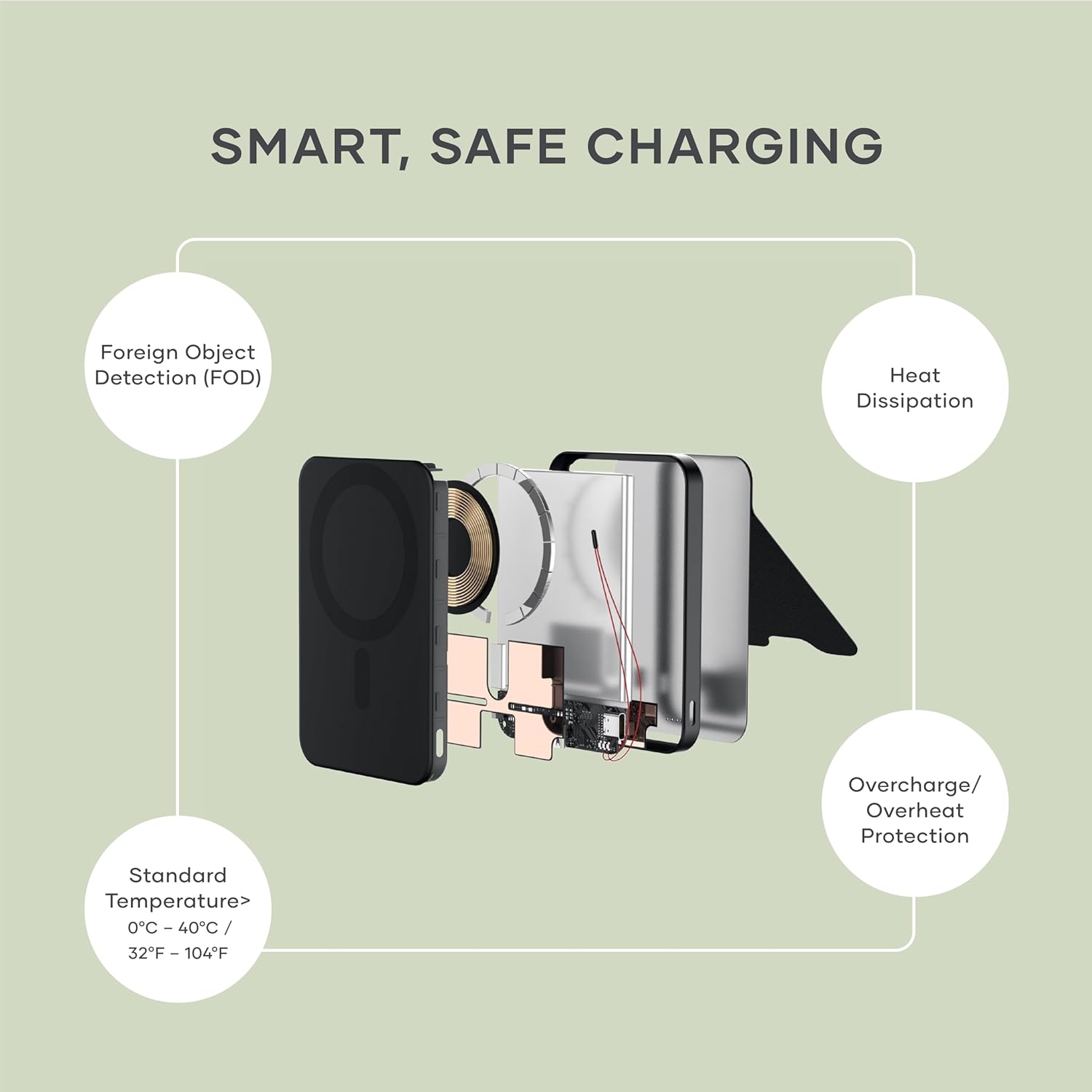 Thumbnail 3 de SATECHI OntheGo™ Batterie Externe MagSafe 5000 mAh (Qi2 15 W) avec support pliable — Noir