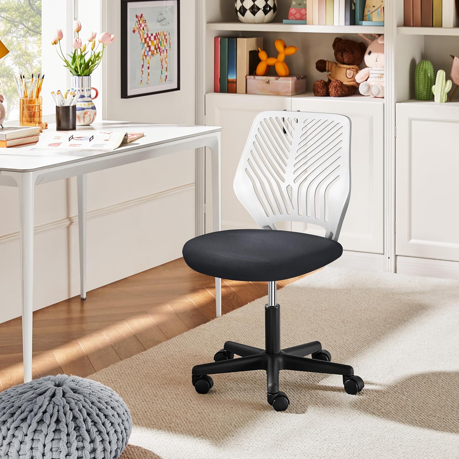 Thumbnail 1 de Yaheetech Sedia Ufficio Ergonomica senza Braccioli – Schienale a S, Altezza Regolabile e Portata 136 kg, Grigio Scuro