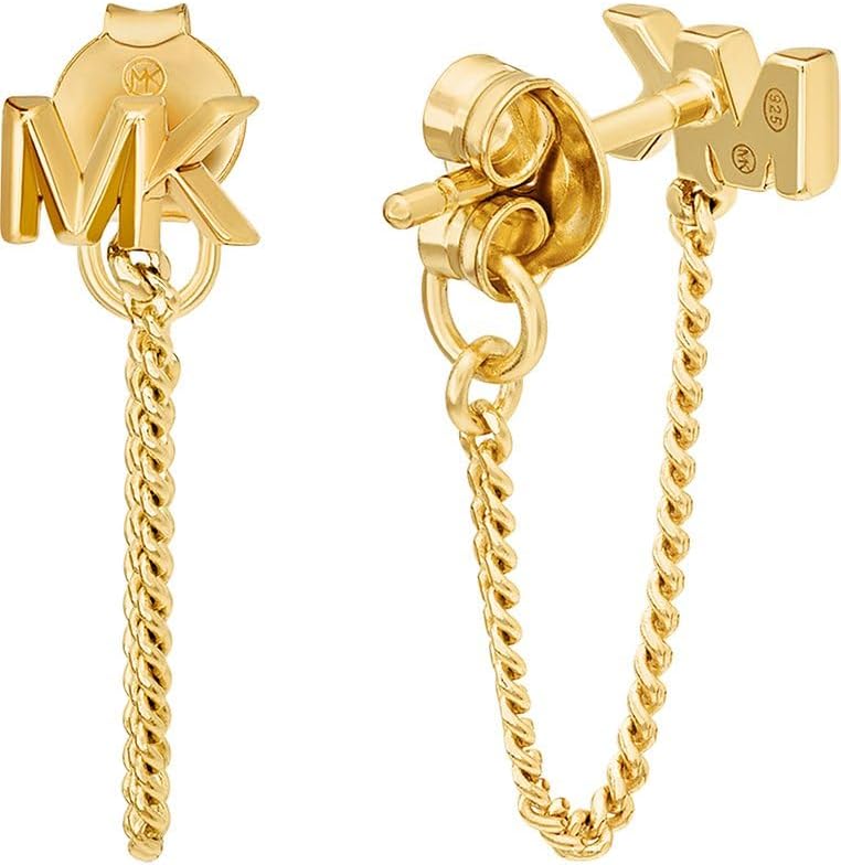 Thumbnail 1 de Michael Kors Orecchini da donna in metallo dorato con pietre semi-preziose e chiusura a perno