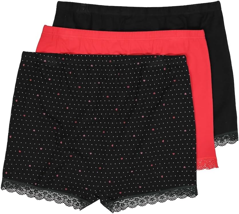 Detalle de Ulla Popken – Lot de 3 culottes taille grande avec motifs cœurs et uni, confort et enveloppement