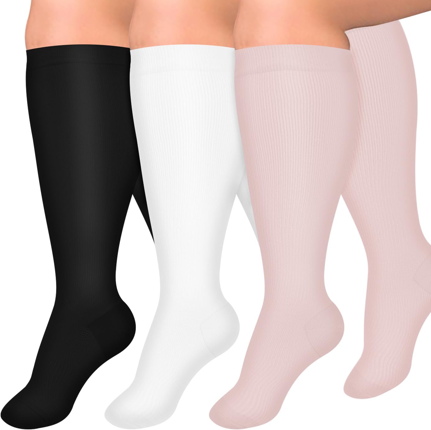 Thumbnail 6 de Diu Life Plus Size Compression Socks for Wide Calves – 3 Pairs
