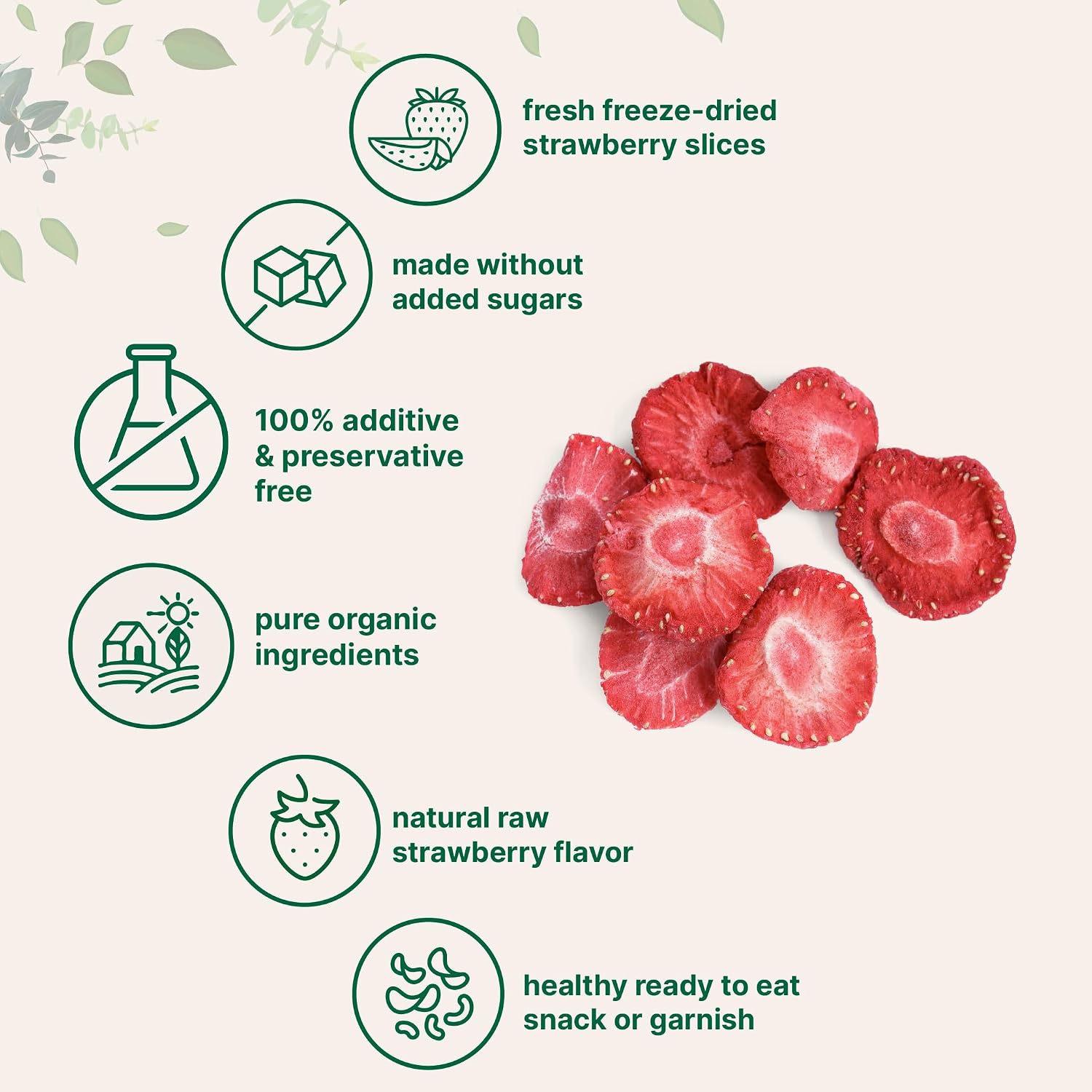 Detalle de Micro Ingredients Organic Sliced Strawberries, 6.4 oz Freeze-Dried Fruit