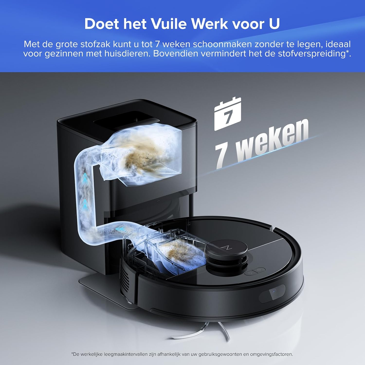 Detalle 2 de roborock Q7 L5+ robotstofzuiger met automatisch leegstation, 8.000 Pa en LiDAR