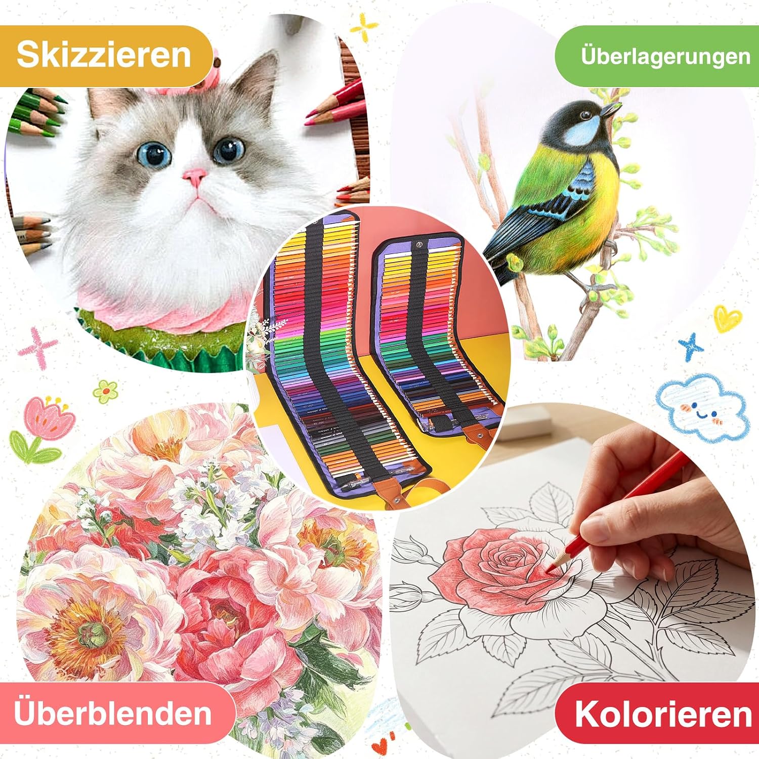 Detalle de Ugmic 50 Buntstifte – Premium-Farbstifte für Erwachsene & Kinder mit lebendigen Farben
