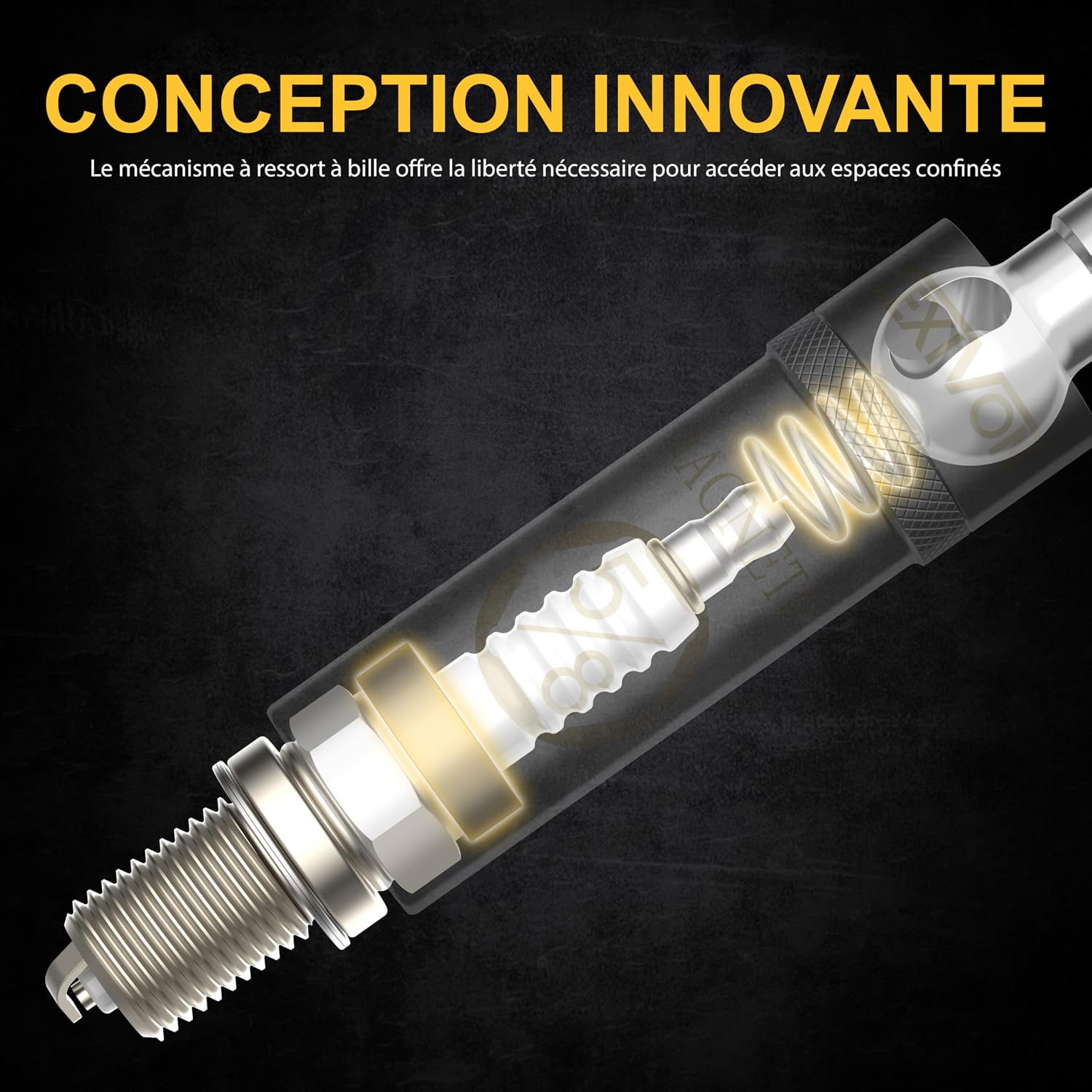 Thumbnail 3 de LEXIVON Clé à Bougie LX-122, Douille 16 mm, Longueur 25 cm – extraction magnétique pivotante pour voitures et motos