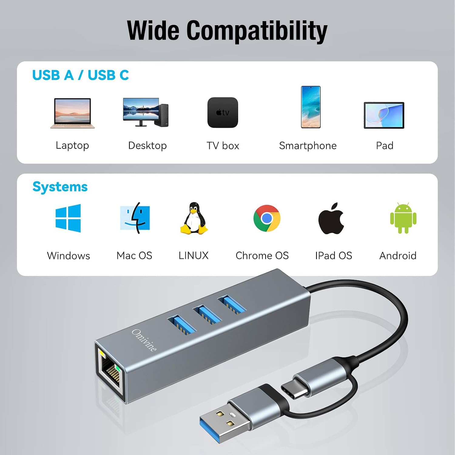Thumbnail 6 de Omivine USB Ethernet Adapter 1000 Mbit/s
