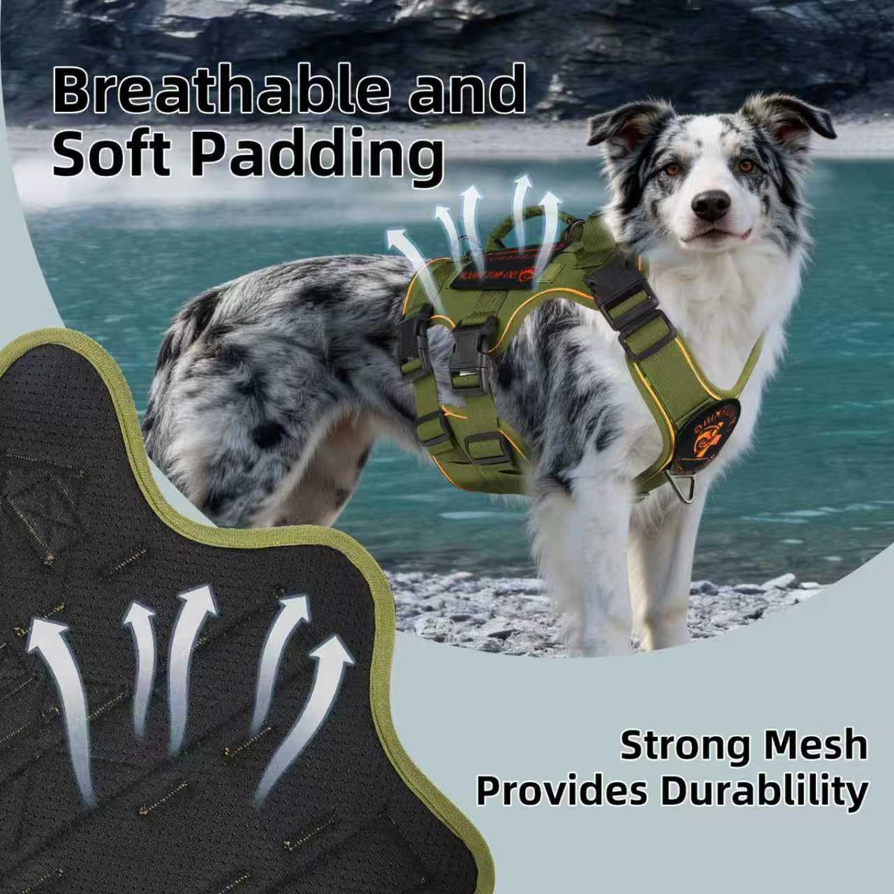Detalle de Reflective Tactical Dog Harness, Size M
