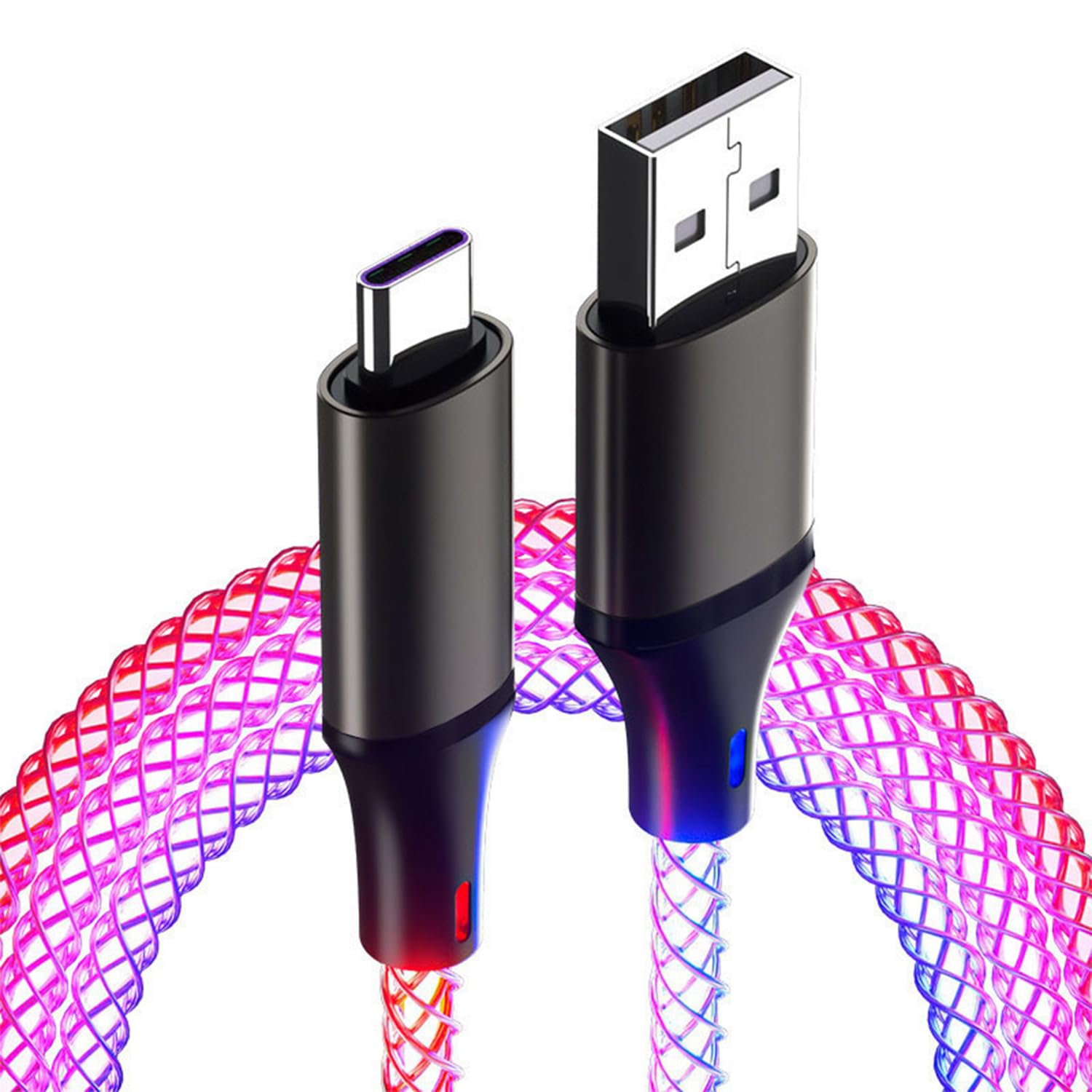 Detalle de USB A to USB C RGB 66W cable 1m
