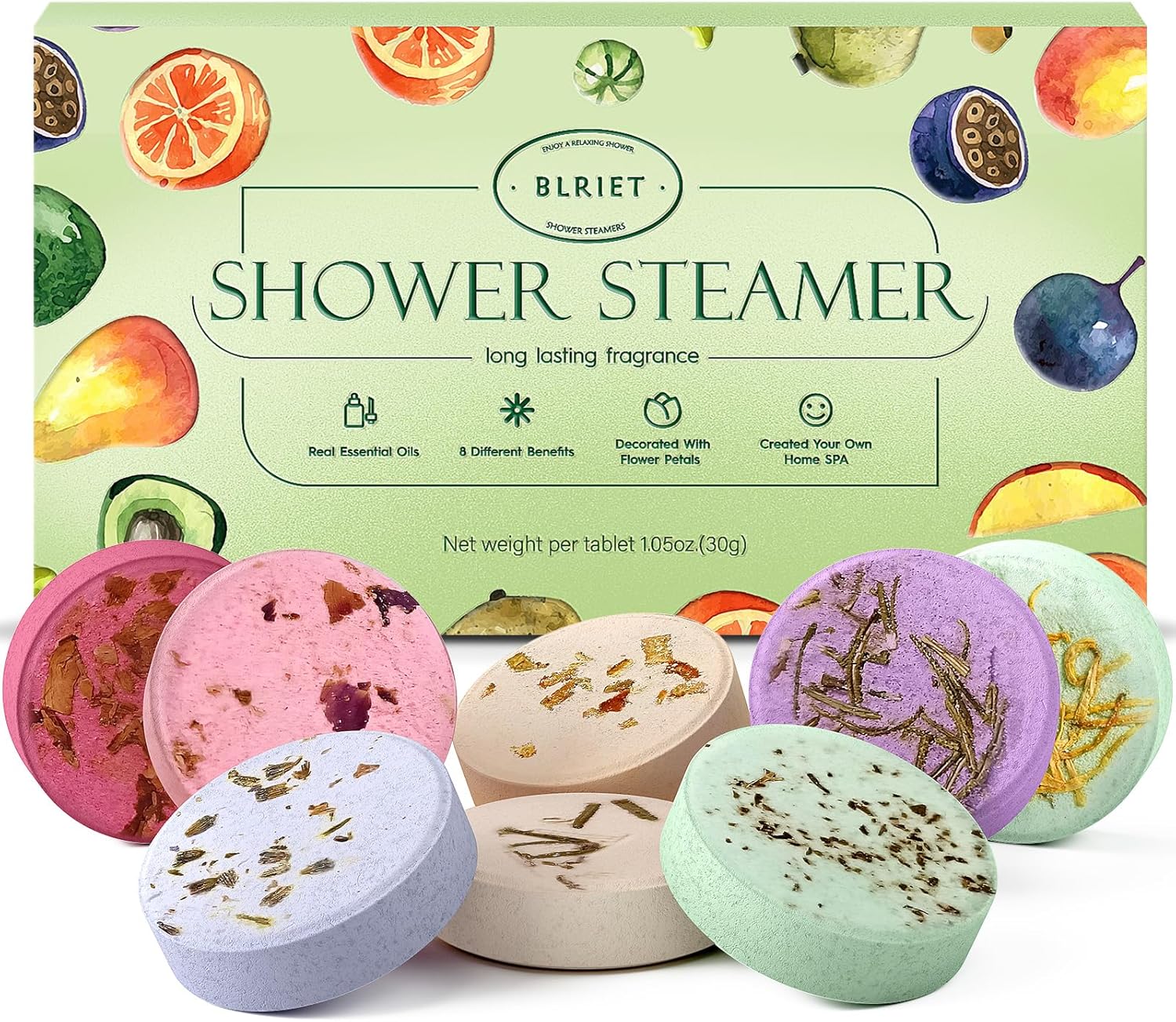 Detalle de BLRIET Shower Steamers Aromatherapy 8 Pack