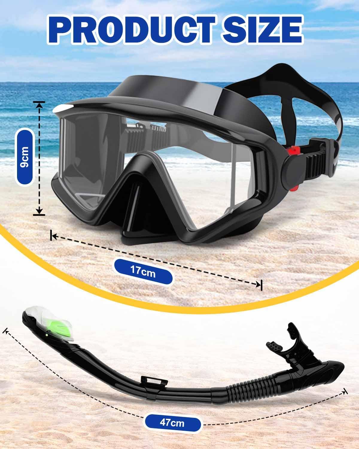 Thumbnail 5 de Lorrtta Snorkel Set for Adults: 180° Panoramic Mask with Dry Top Snorkel