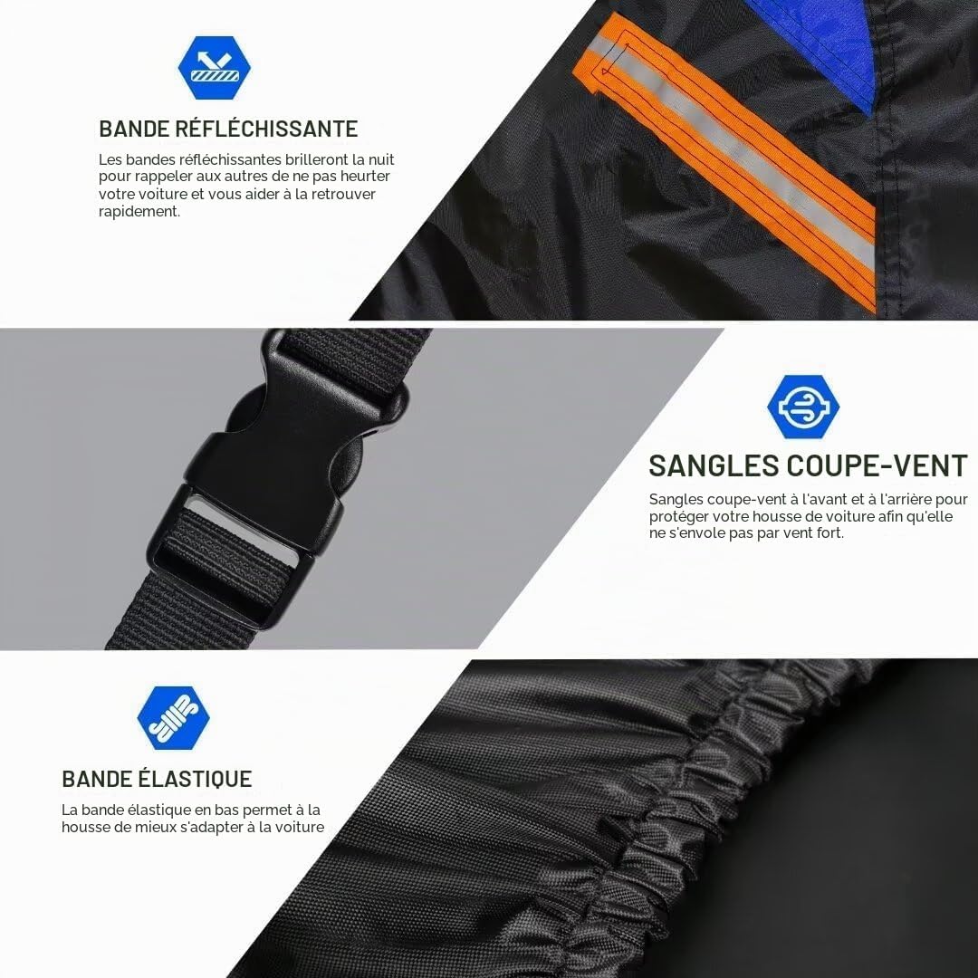 Thumbnail 2 de GUNHYI Housse Voiture Imperméable Respirante pour Mini Cooper 2 portes (F56/F57/F66) – Bleu Noir