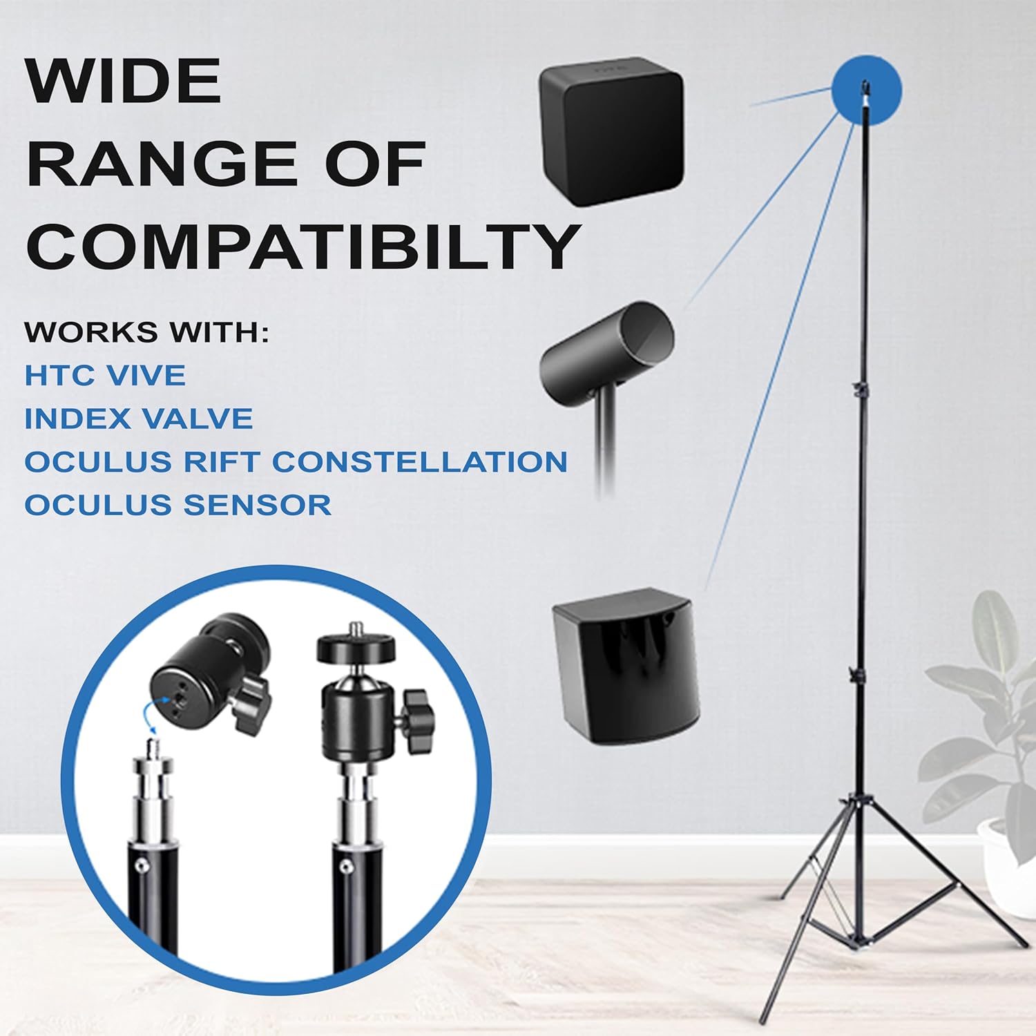 Thumbnail 1 de Skywin VR Tripod Stand, Base Station Mount (2-Pack) for SteamVR 2.0 & Rift Constellation