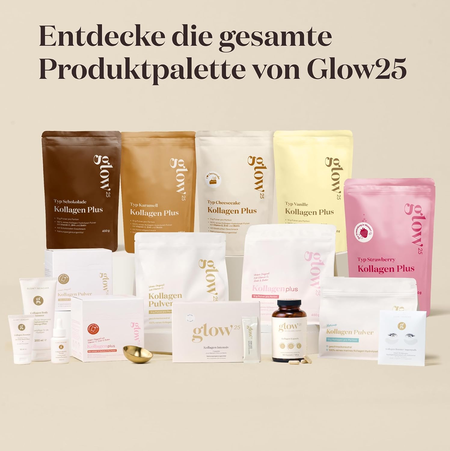 Thumbnail 6 de Glow25® Kollagen Pulver [450g] – Unser Original, neutraler Geschmack, löslich und rein